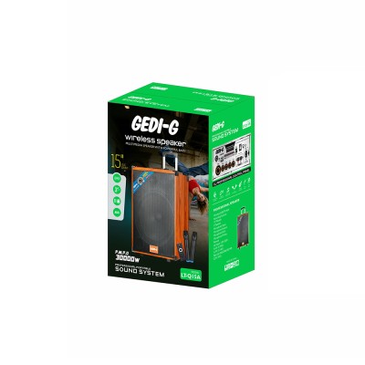 Zore LT-Q15A Dijital LED Göstergeli FM Radyolu Çift Mikrofonlu Kumandalı TWS Kablosuz Karaoke Hoparlör Speaker - 2