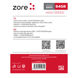 Zore Micro SD Hafıza Kartı 64GB - Thumbnail