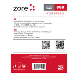 Zore Micro SD Hafıza Kartı 8GB - Thumbnail