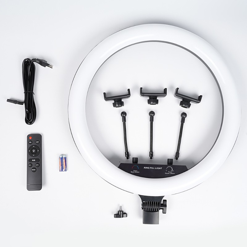 Zore MJ-18 Remote Control 45cm Lighted Phone Holder Ring Light - 3