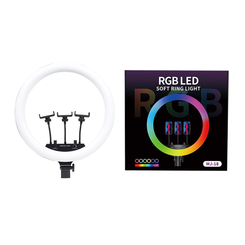 Zore MJ-18 Remote Control 45cm Lighted Phone Holder Ring Light - 7