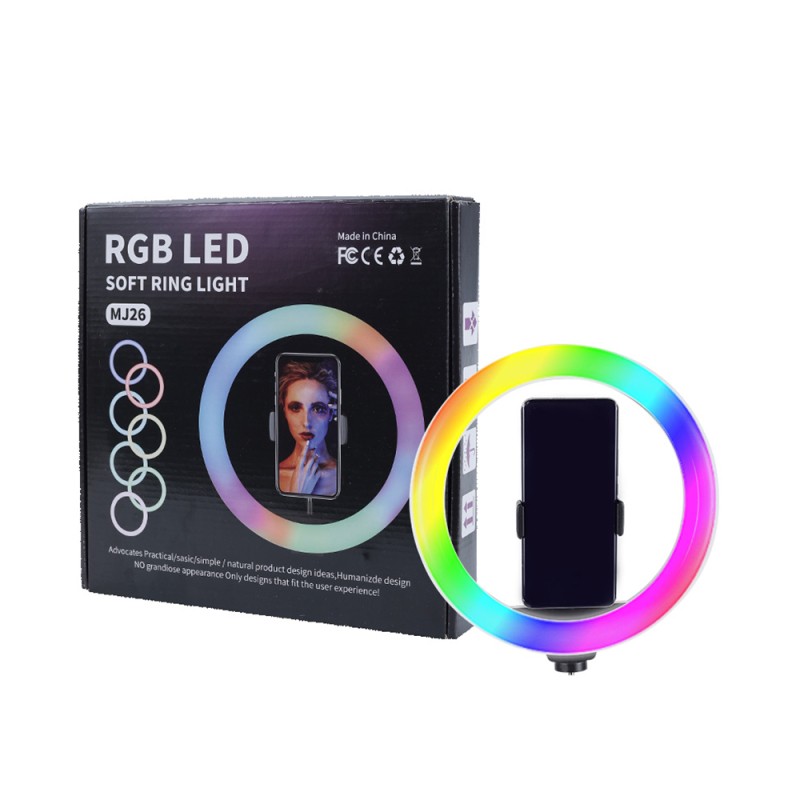 Zore MJ20 RGB Light 8 inch Light Phone Holder Ring Light - 4