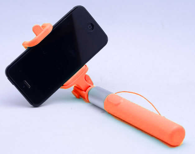 Zore Monopad Selfie Çubuğu Kablolu - Turuncu