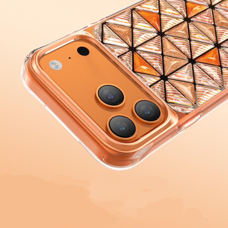 Zore Paris Kairo TPU Case for Apple iPhone 18 Pro – 3D Ice Block Pattern - 24