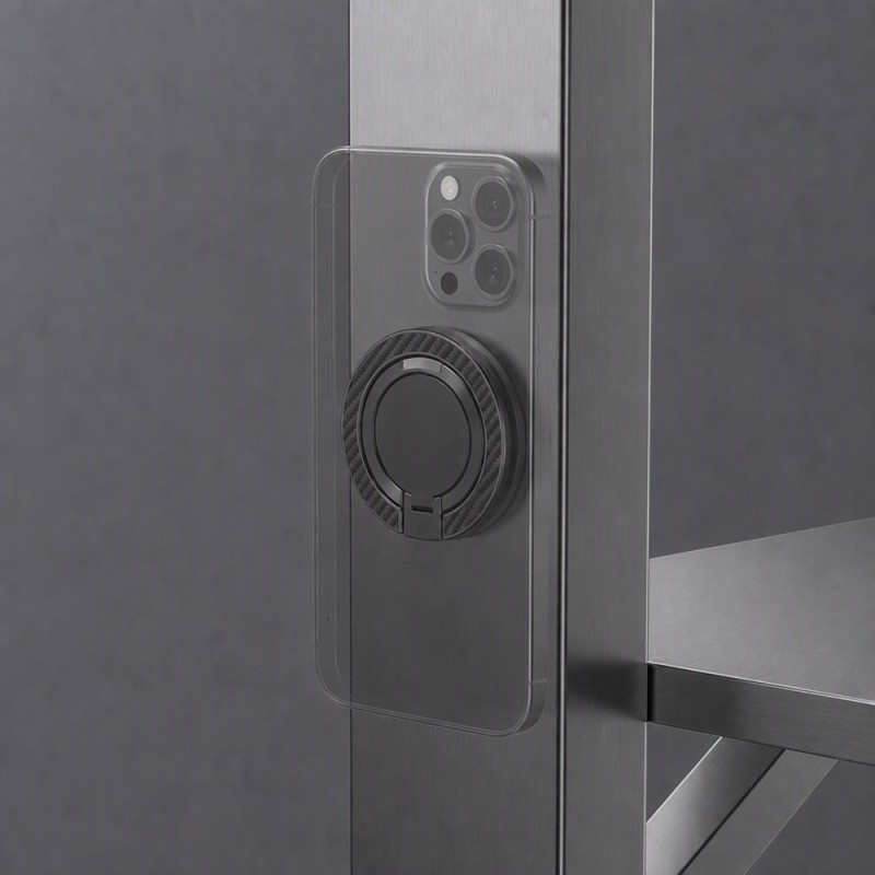 Zore Paris M162 Karbon Fiber Tasarımlı Magnetik Ring Standlı Telefon Tutucu - 5