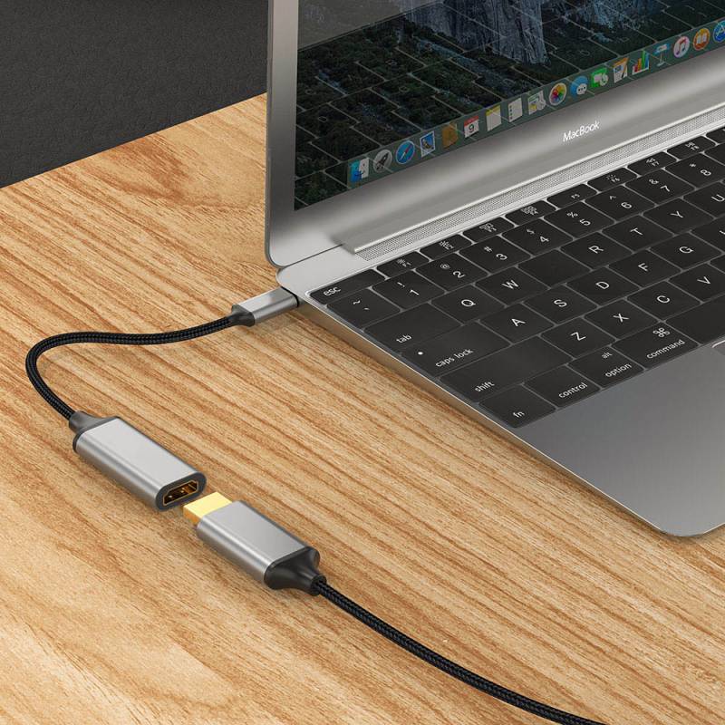 Zore QG05 8K 60 Hz Görüntü Kalitesi Type-C to HDMI Dönüştürücü 15cm - 4