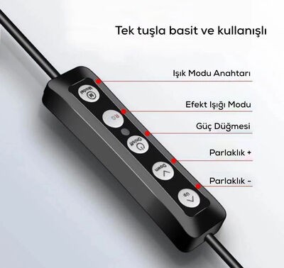 Zore RGB MJ-33 Işıklı Telefon Tutucu Ring Light - 7