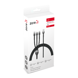 ​Zore Shira Serisi 3in1 USB Kablo 150cm - Zore