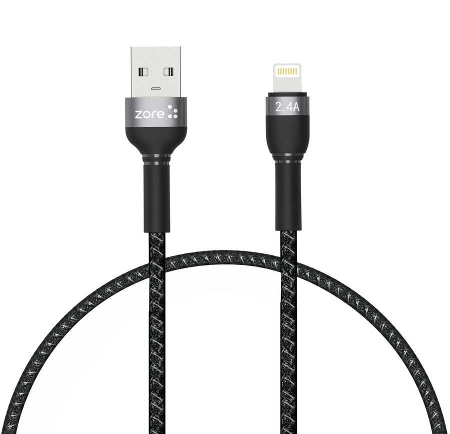 Zore Shira Serisi Lightning USB Kablo 30cm - Siyah