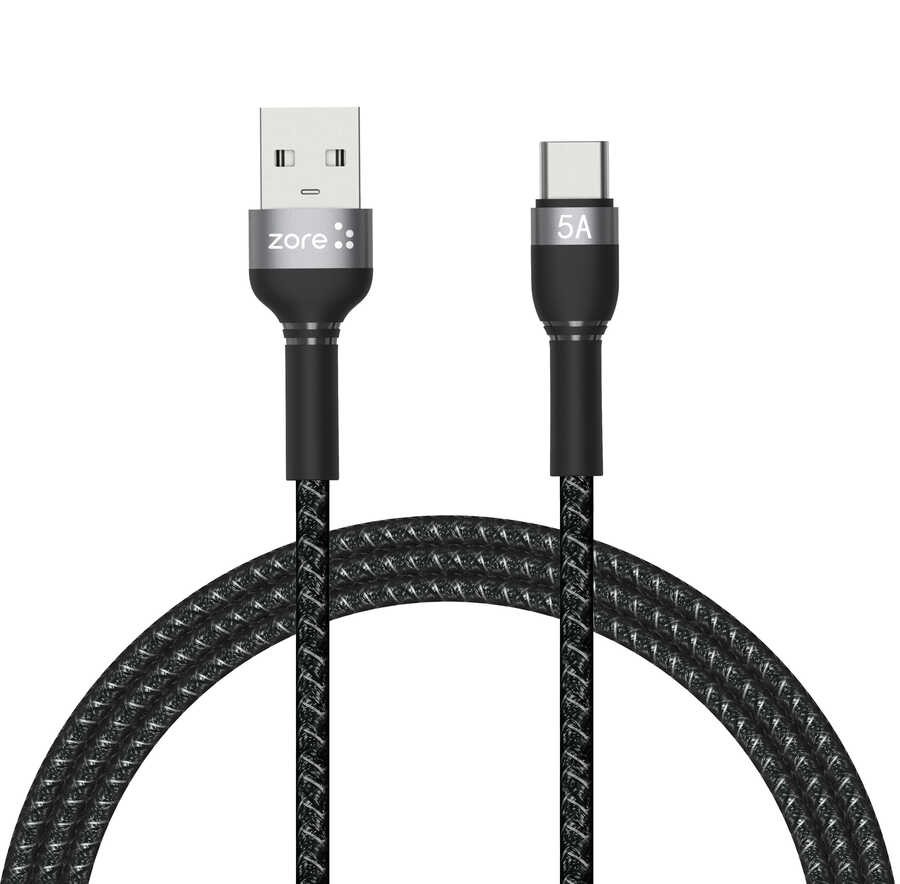 Zore Shira Serisi Type-C USB Kablo 1m - Siyah