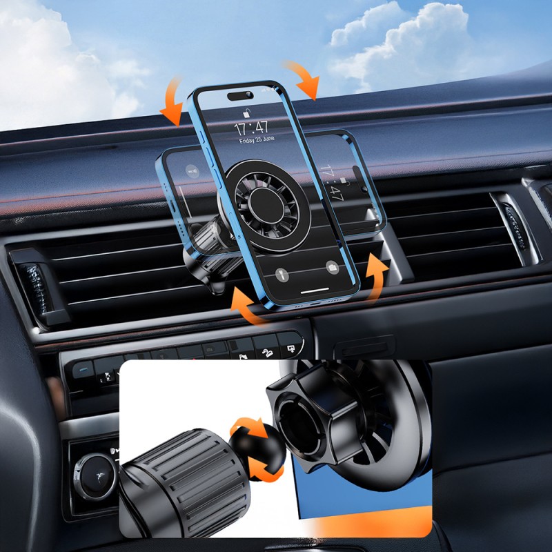 Zore YC-19 Magnetic 360 Degree Movable Head Phone Holder Ventilation Design - 8
