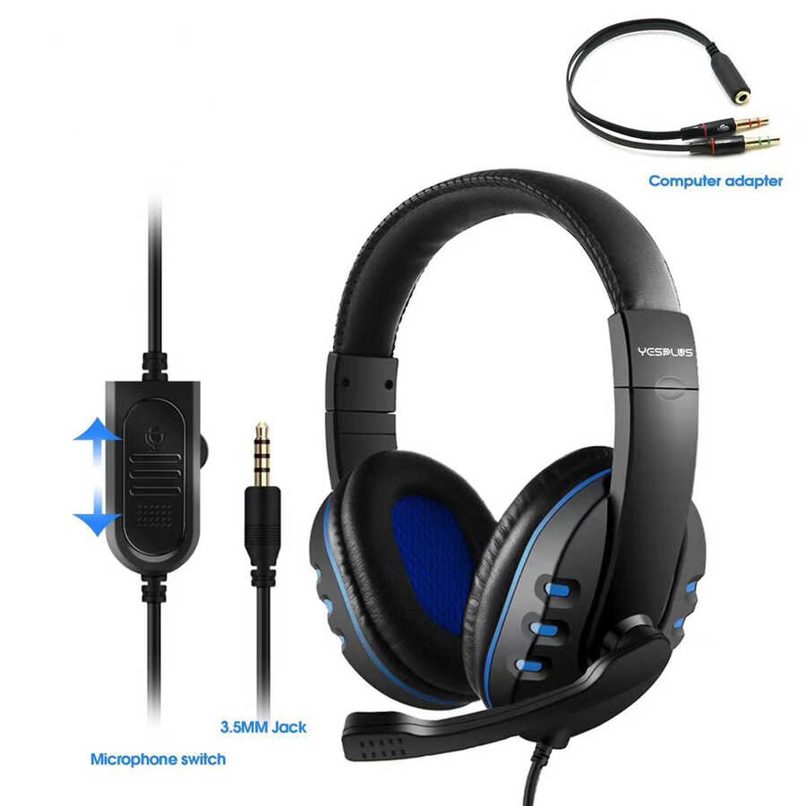 NXXA Yes Plus GM-111 Oyuncu Kulaklığı 3.5mm-Siyah-Mavi