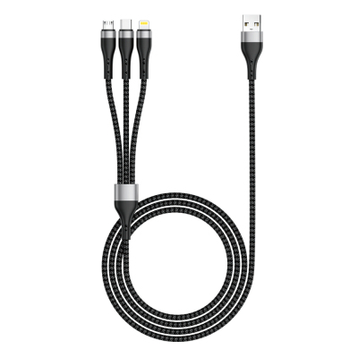 Zore ZR-43 3in1 USB-A to Lightning – Type-C – Micro Şarj ve Data Kablosu 20W 1.5M - Zore