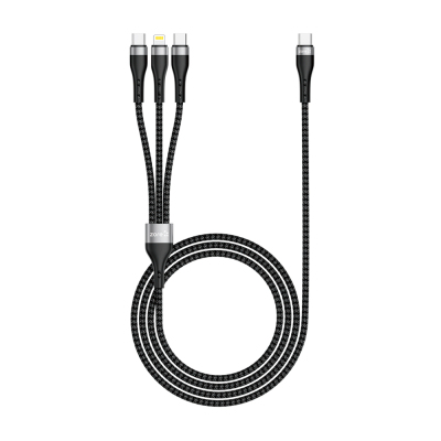 Zore ZR-45 3in1 USB-A to Lightning - Type-C - Type-C Şarj ve Data Kablosu 20W 1.5M - Zore
