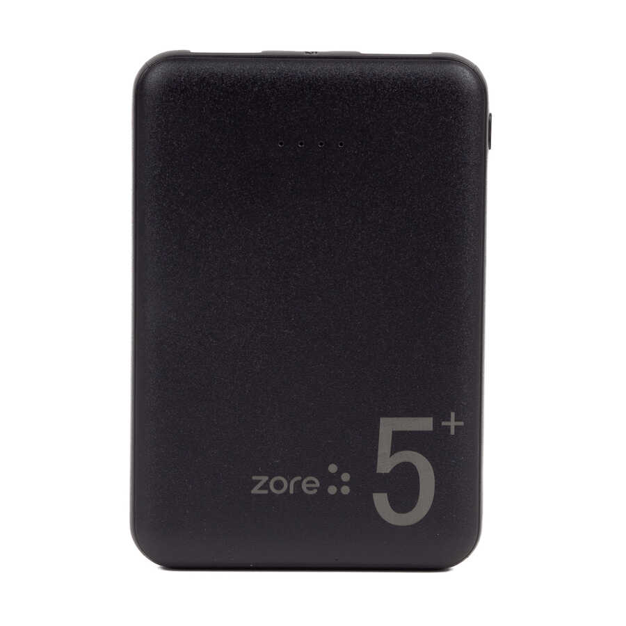 Zore ZR-PW04 Led Işıklı Taşınabilir Powerbank 5000 mAh - Siyah
