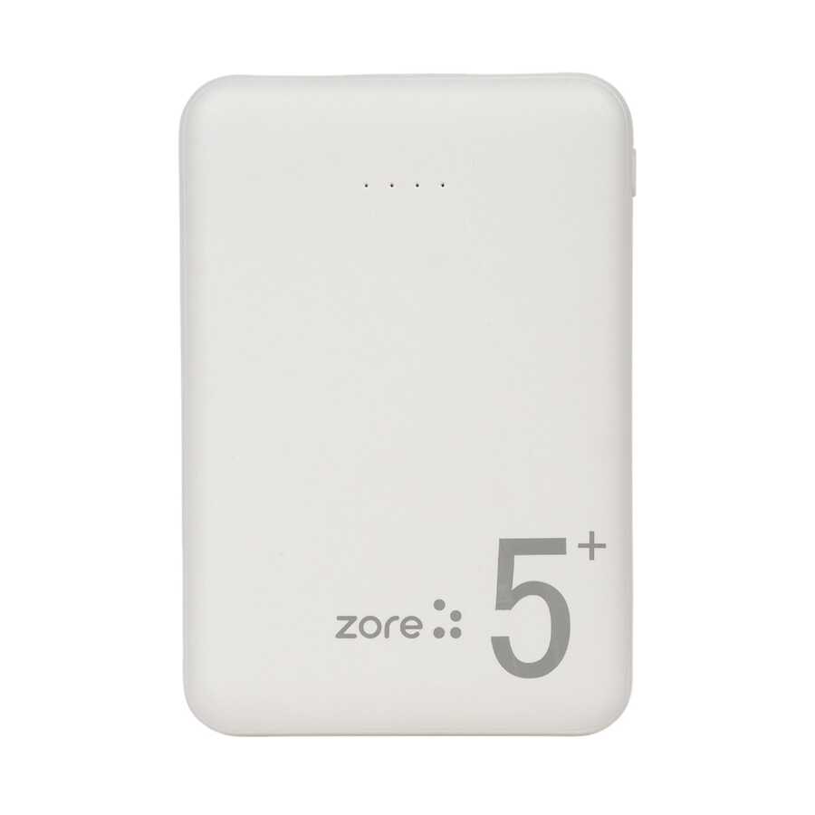 Zore ZR-PW04 Led Işıklı Taşınabilir Powerbank 5000 mAh - Beyaz