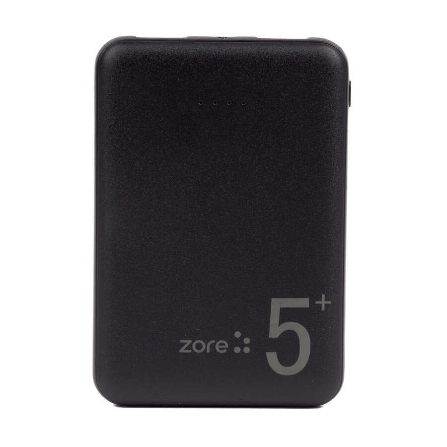 Zore ZR-PW04 Led Işıklı Taşınabilir Powerbank 5000 mAh - Siyah